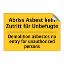 Abriss Asbest kein Zutritt für /.../ - Demolition asbestos no entry for /.../