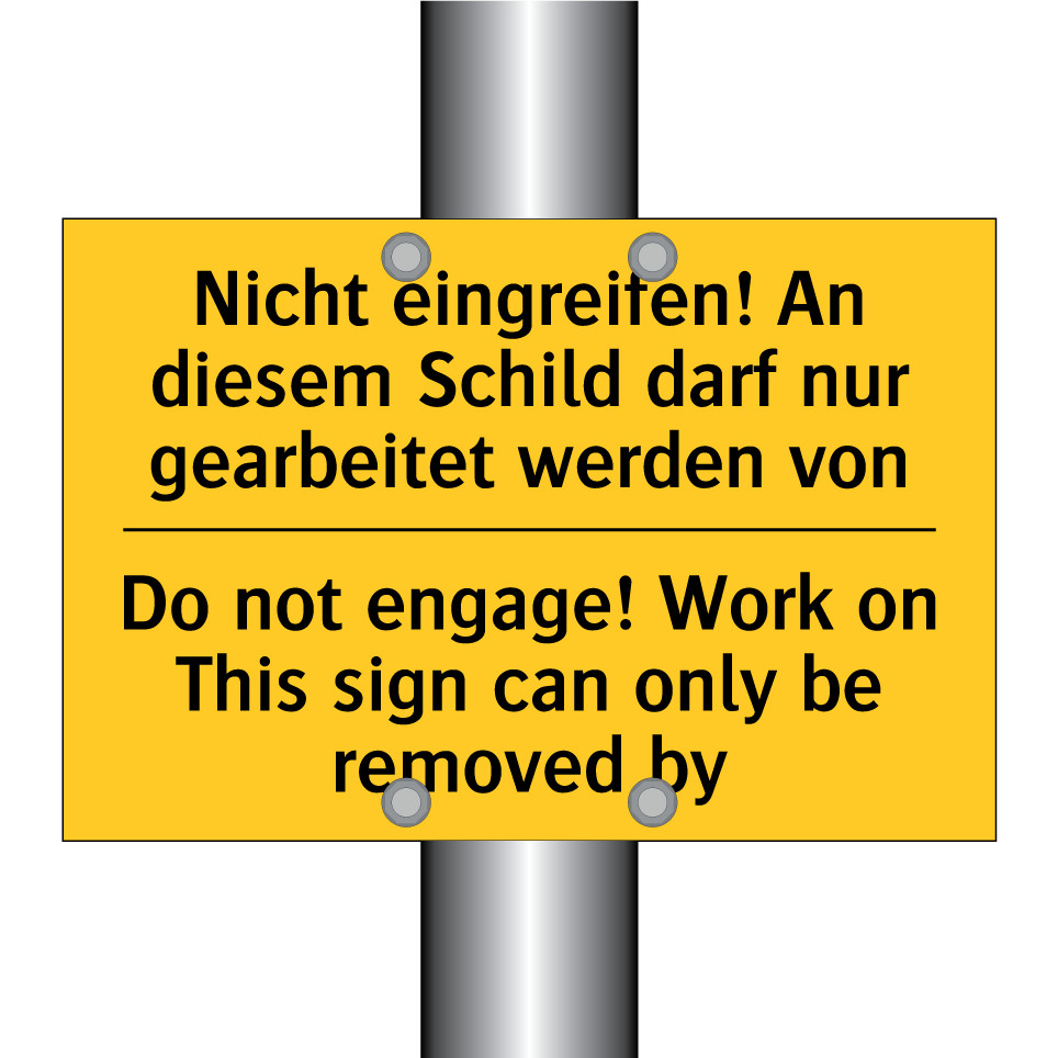 Not Engage Icon Kauf Nicht eingreifen! An diesem Schild /.../ - Do not engage! Work on ...