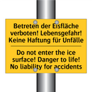 Betreten der Eisfläche verboten! /.../ - Do not enter the ice surface! /.../