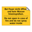 Bei Feuer nicht öffnen und kein /.../ - Do not open in case of fire and /.../