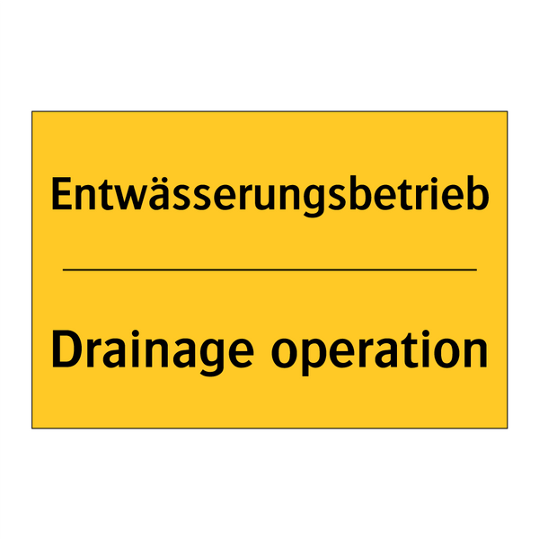 Entwässerungsbetrieb - Drainage operation