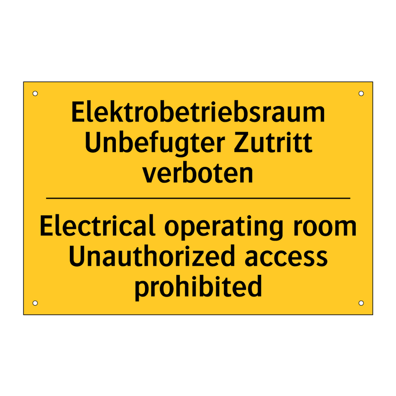 Elektrobetriebsraum Unbefugter /.../ - Electrical operating room Unauthorized /.../