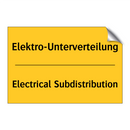 Elektro-Unterverteilung - Electrical Subdistribution