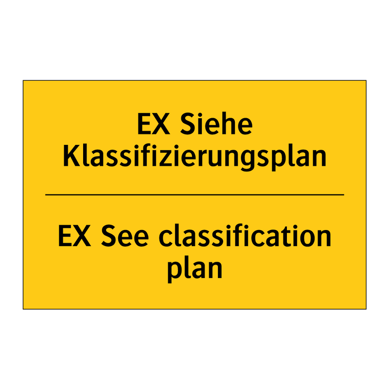 EX Siehe Klassifizierungsplan - EX See classification plan