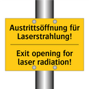 Austrittsöffnung für Laserstrahlung!/.../ - Exit opening for laser radiation!/.../