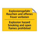 Explosionsgefahr Rauchen und offenes /.../ - Explosion hazard Smoking and open /.../