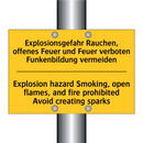 Explosionsgefahr Rauchen, offenes /.../ - Explosion hazard Smoking, open /.../