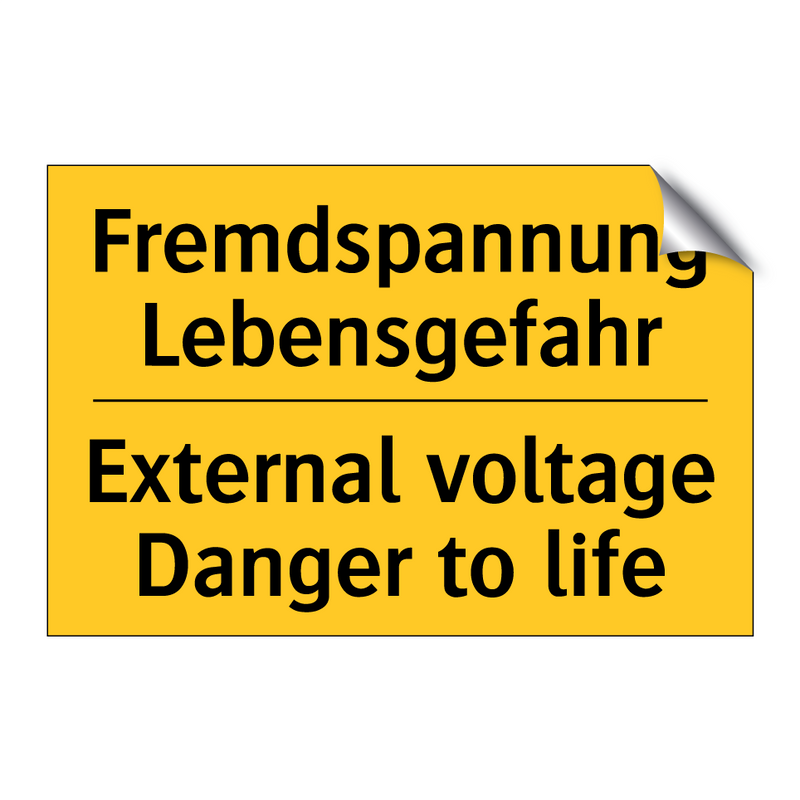 Fremdspannung Lebensgefahr - External voltage Danger to life/.../