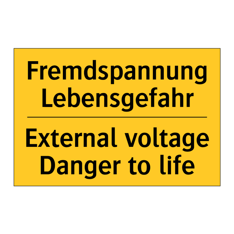 Fremdspannung Lebensgefahr - External voltage Danger to life/.../