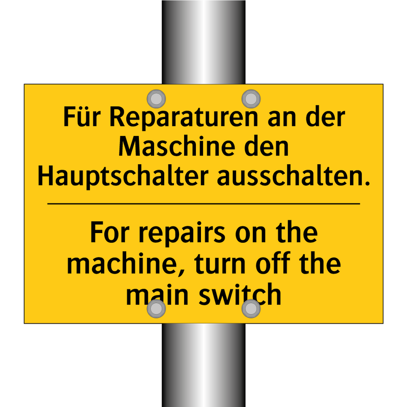 Für Reparaturen an der Maschine /.../ - For repairs on the machine, turn /.../