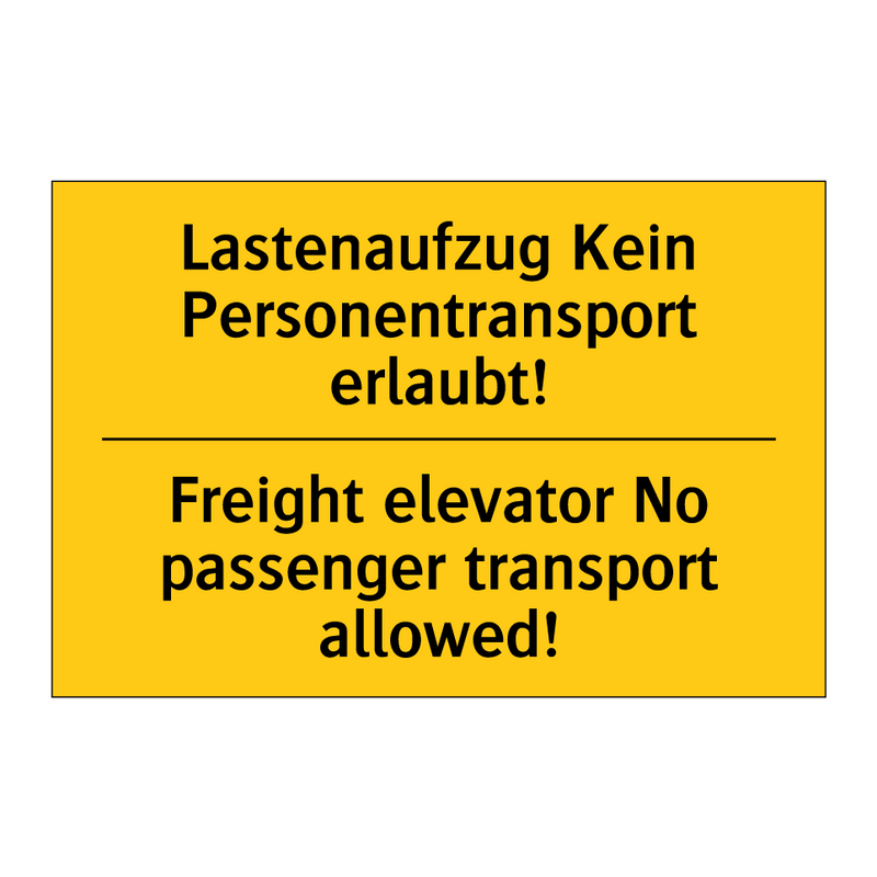 Lastenaufzug Kein Personentransport /.../ - Freight elevator No passenger /.../