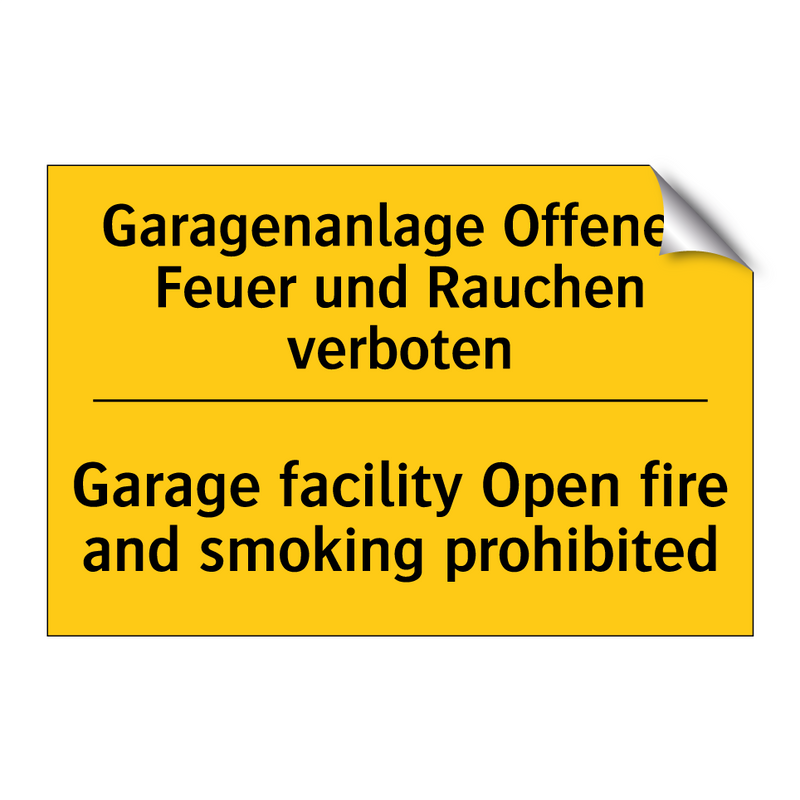 Garagenanlage Offenes Feuer und /.../ - Garage facility Open fire and /.../
