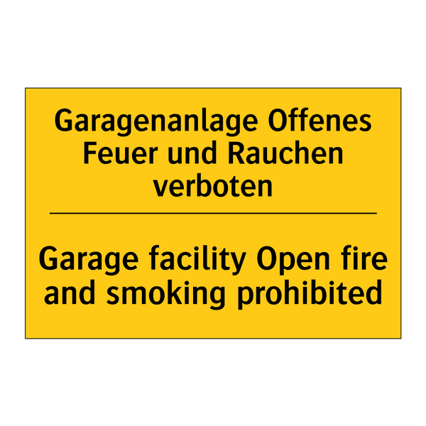Garagenanlage Offenes Feuer und /.../ - Garage facility Open fire and /.../