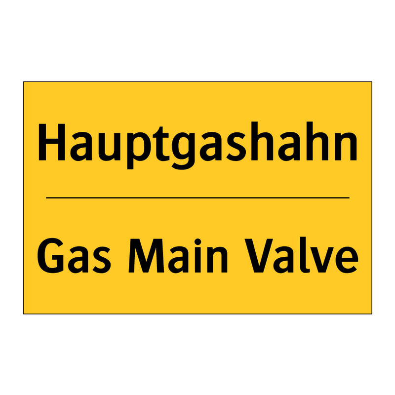 Hauptgashahn - Gas Main Valve