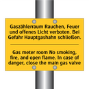 Gaszählerraum Rauchen, Feuer und /.../ - Gas meter room No smoking, fire, /.../