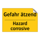 Gefahr ätzend - Hazard corrosive