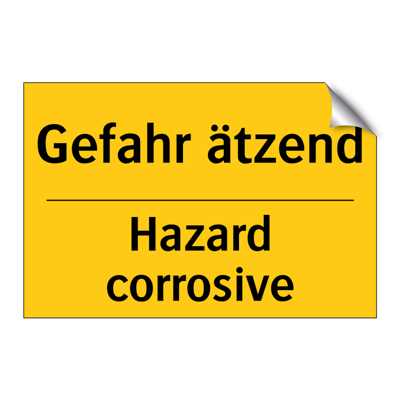 Gefahr ätzend - Hazard corrosive