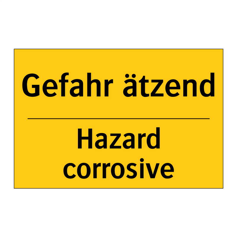 Gefahr ätzend - Hazard corrosive