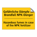 Gefährliche Dämpfe im Brandfall /.../ - Hazardous fumes in case of fire /.../
