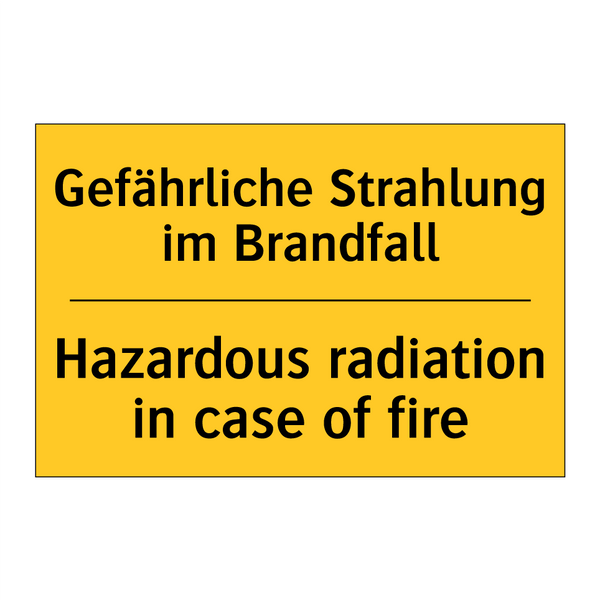 Gefährliche Strahlung im Brandfall/.../ - Hazardous radiation in case of /.../