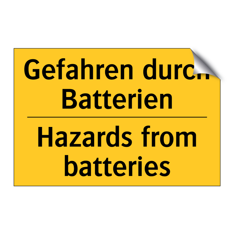 Gefahren durch Batterien - Hazards from batteries