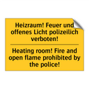 Heizraum! Feuer und offenes Licht /.../ - Heating room! Fire and open flame /.../