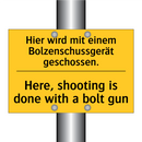 Hier wird mit einem Bolzenschussgerät /.../ - Here, shooting is done with a /.../