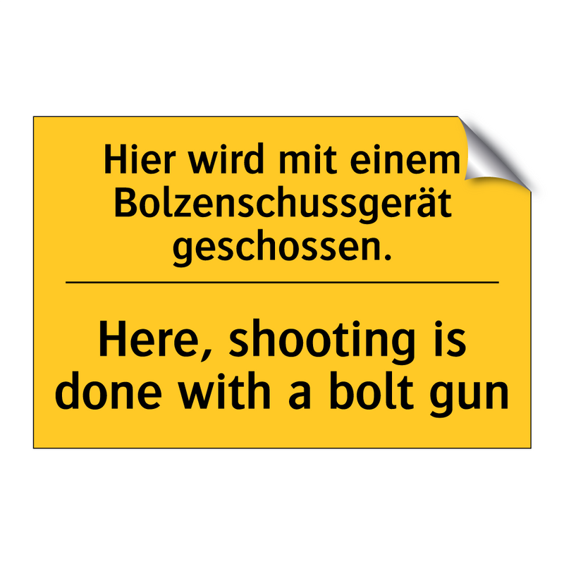 Hier wird mit einem Bolzenschussgerät /.../ - Here, shooting is done with a /.../
