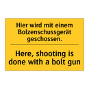 Hier wird mit einem Bolzenschussgerät /.../ - Here, shooting is done with a /.../