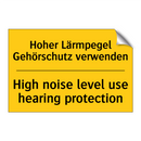 Hoher Lärmpegel Gehörschutz verwenden/.../ - High noise level use hearing protection/.../