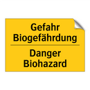 Gefahr Biogefährdung - Danger Biohazard