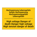 Hochspannung Lebensgefahr Gefahr /.../ - High voltage Danger of death Danger /.../