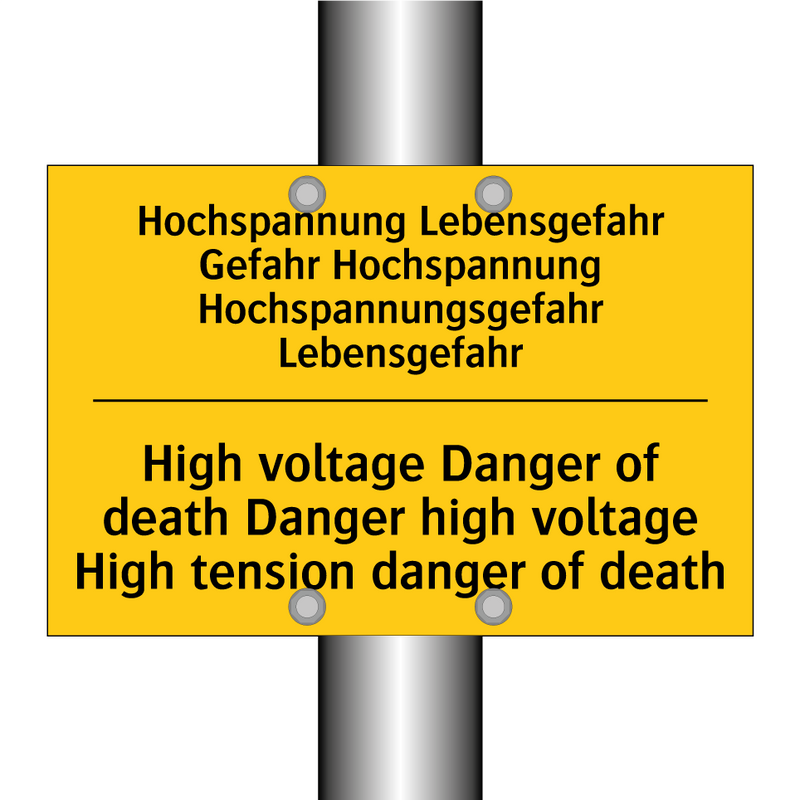 Hochspannung Lebensgefahr Gefahr /.../ - High voltage Danger of death Danger /.../