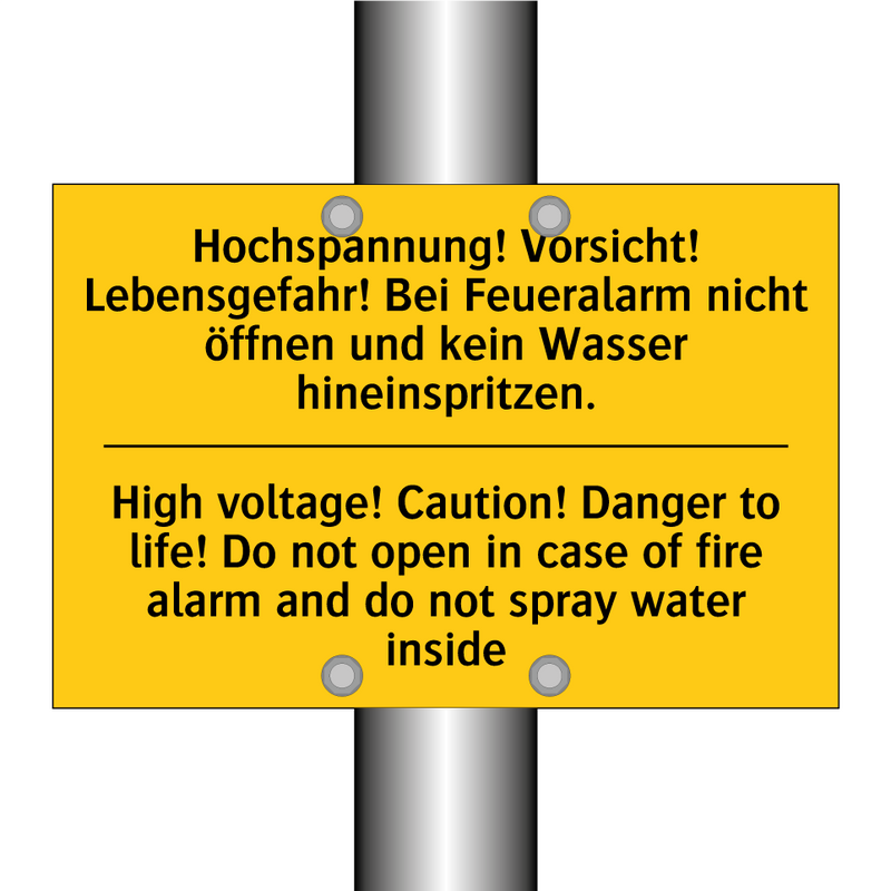 Hochspannung! Vorsicht! Lebensgefahr! /.../ - High voltage! Caution! Danger /.../