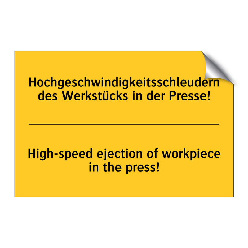 Hochgeschwindigkeitsschleudern /.../ - High-speed ejection of workpiece /.../