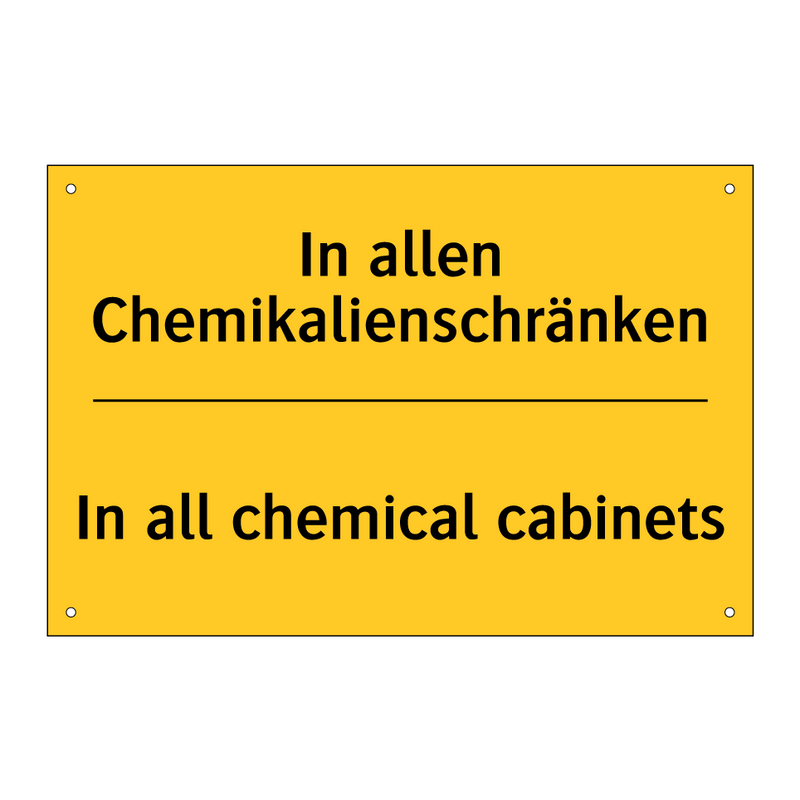 In allen Chemikalienschränken - In all chemical cabinets