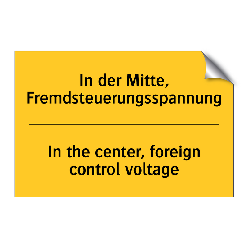 In der Mitte, Fremdsteuerungsspannung/.../ - In the center, foreign control /.../