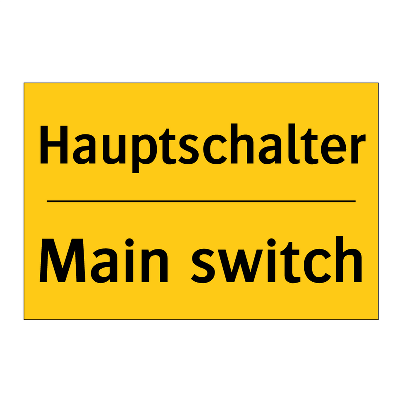 Hauptschalter - Main switch