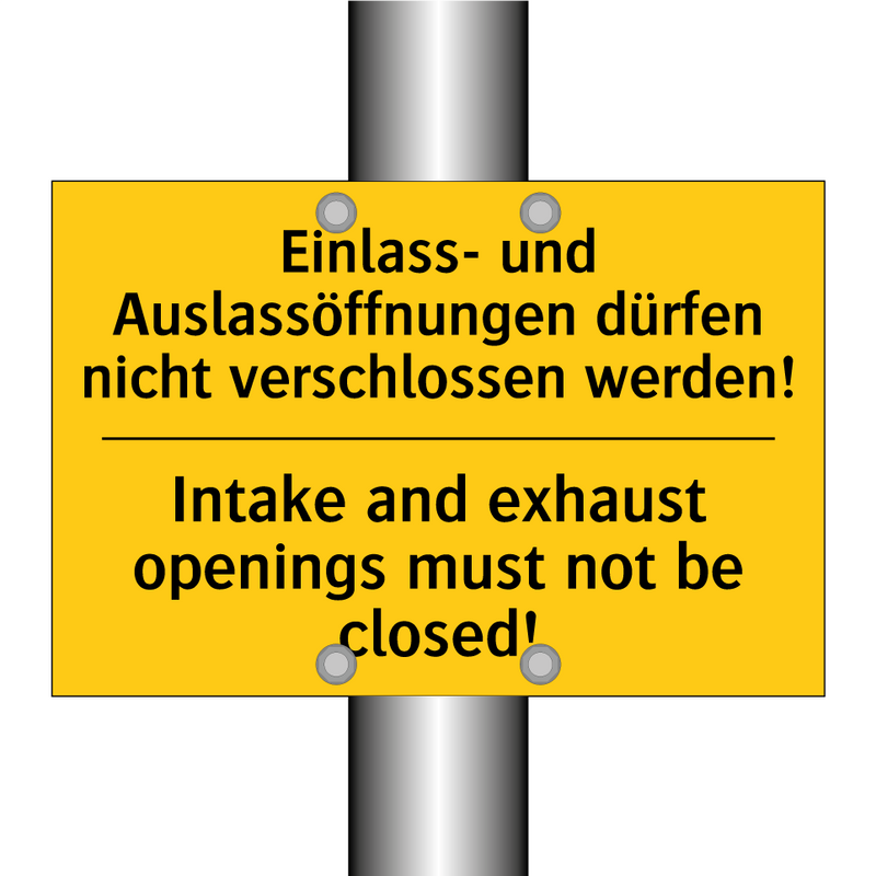Einlass- und Auslassöffnungen /.../ - Intake and exhaust openings must /.../