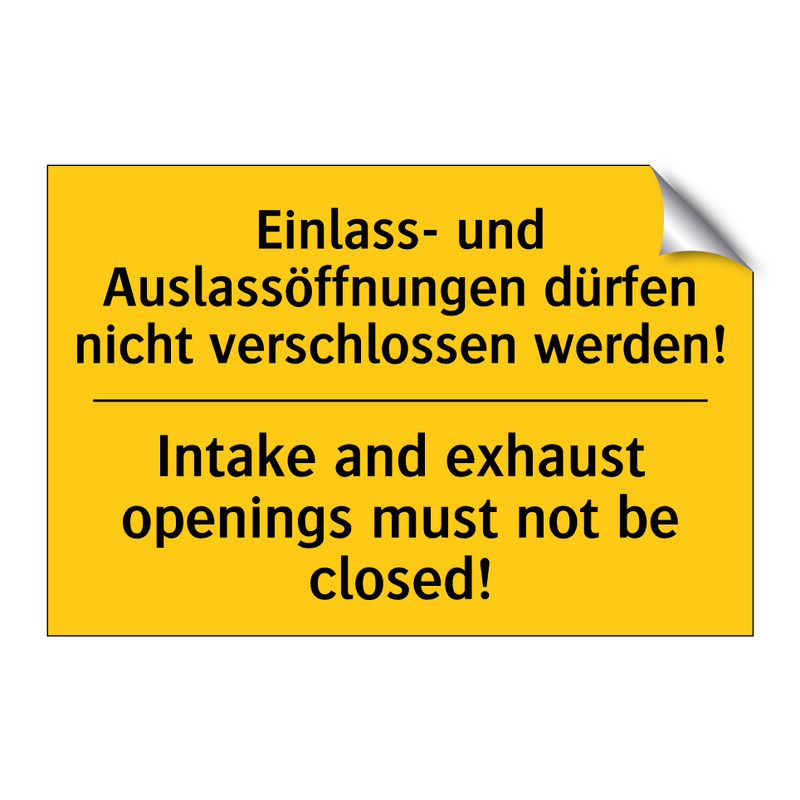 Einlass- und Auslassöffnungen /.../ - Intake and exhaust openings must /.../