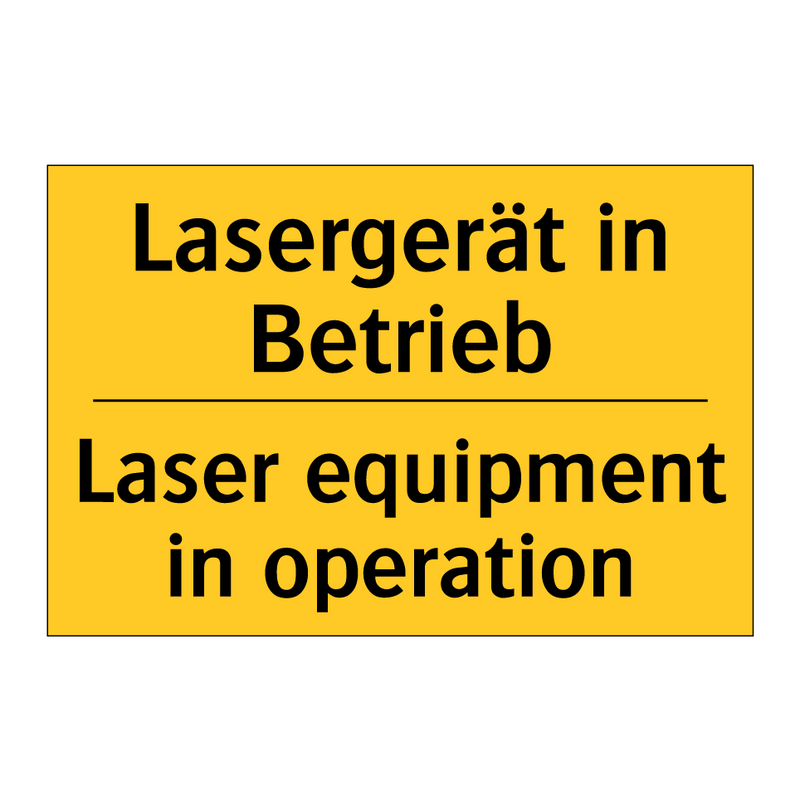 Lasergerät in Betrieb - Laser equipment in operation