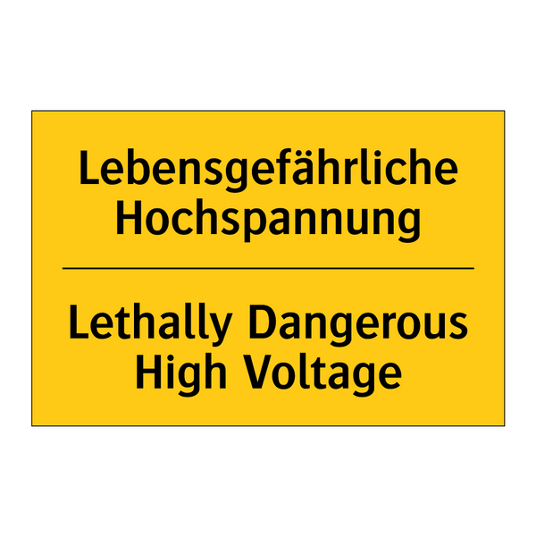 Lebensgefährliche Hochspannung - Lethally Dangerous High Voltage/.../