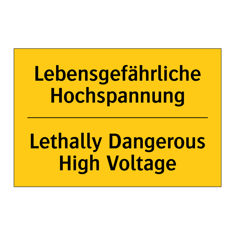Lebensgefährliche Hochspannung - Lethally Dangerous High Voltage/.../