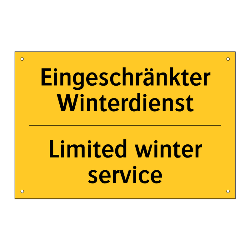 Eingeschränkter Winterdienst - Limited winter service