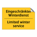 Eingeschränkter Winterdienst - Limited winter service