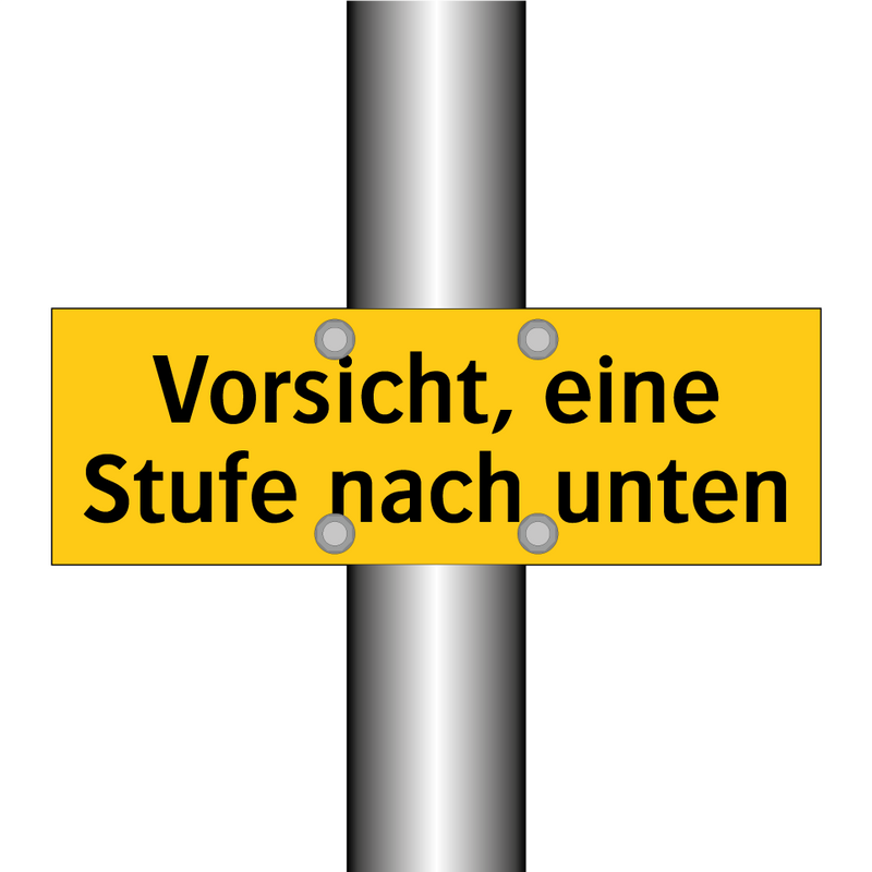 Vorsicht, eine Stufe nach unten