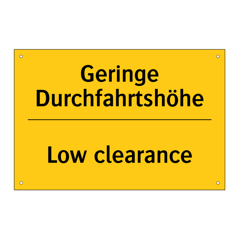 Geringe Durchfahrtshöhe - Low clearance