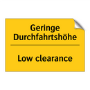 Geringe Durchfahrtshöhe - Low clearance