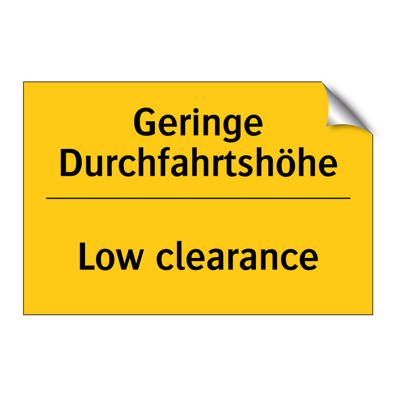 Geringe Durchfahrtshöhe - Low clearance