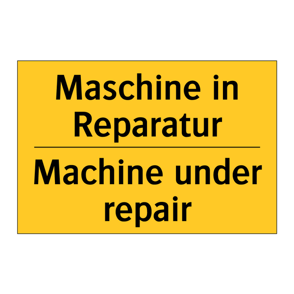 Maschine in Reparatur - Machine under repair